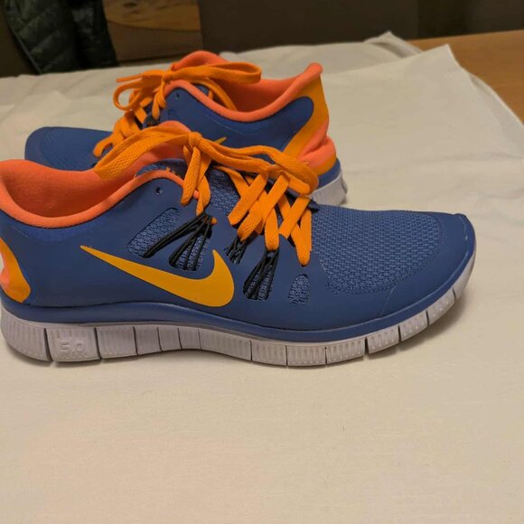 Nike Free 5.0 Womens 8.5 Training & Running Shoes Blue & Orange - Picture 5 of 13